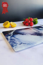 Cam Kesme Tahtası - Cam Kesme Tablası | Buzlu Cam - Ocean | 20cm X 30cm