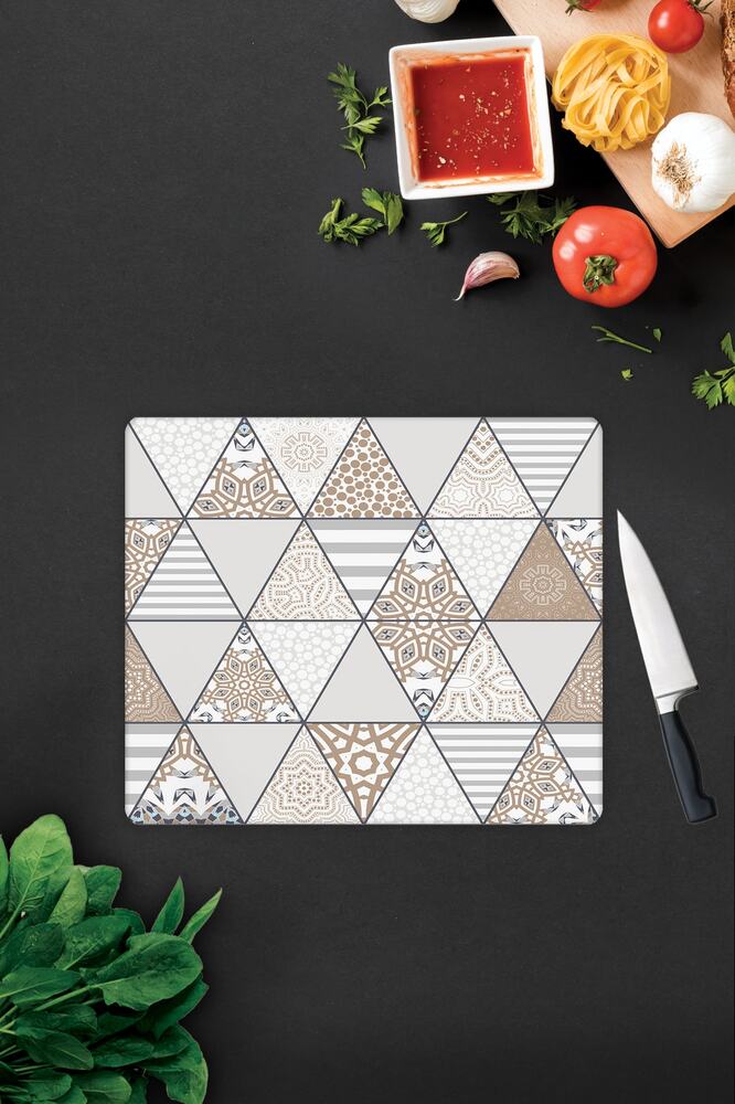 Mandala Desenli | Cam Kesme Tahtası - Cam Kesme Tablası | 30 cm x 40 cm