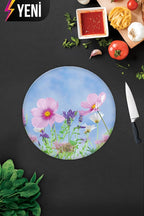 Cam Kesme Tahtası - Cam Kesme Tablası | Menekşe Desenli | 30cm X 40cm
