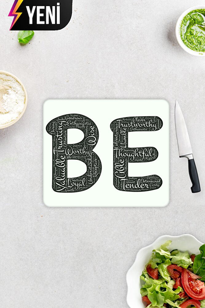 Being Temalı | Cam Kesme Tahtası - Cam Kesme Tablası | 29cm x 34cm
