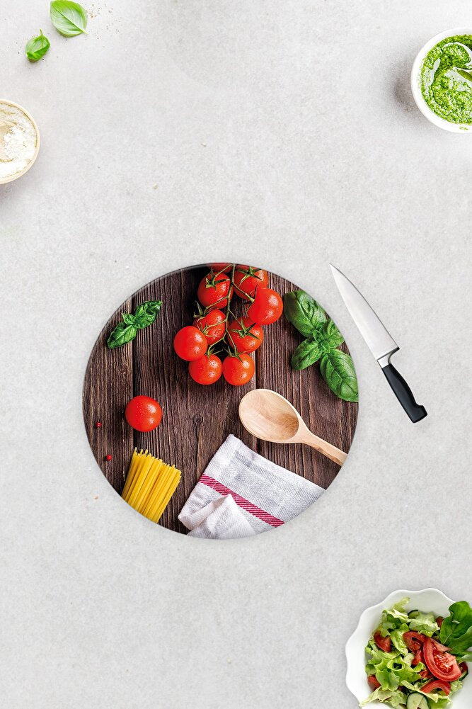 Ahşap Ve Sebzeler | Cam Kesme Tahtası - Cam Kesme Tablası | 29 Cm X 34 Cm