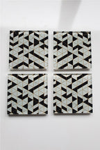 Cam Bardak Altlığı | 4'lü Takım Black Gold | 10cm X 10cm