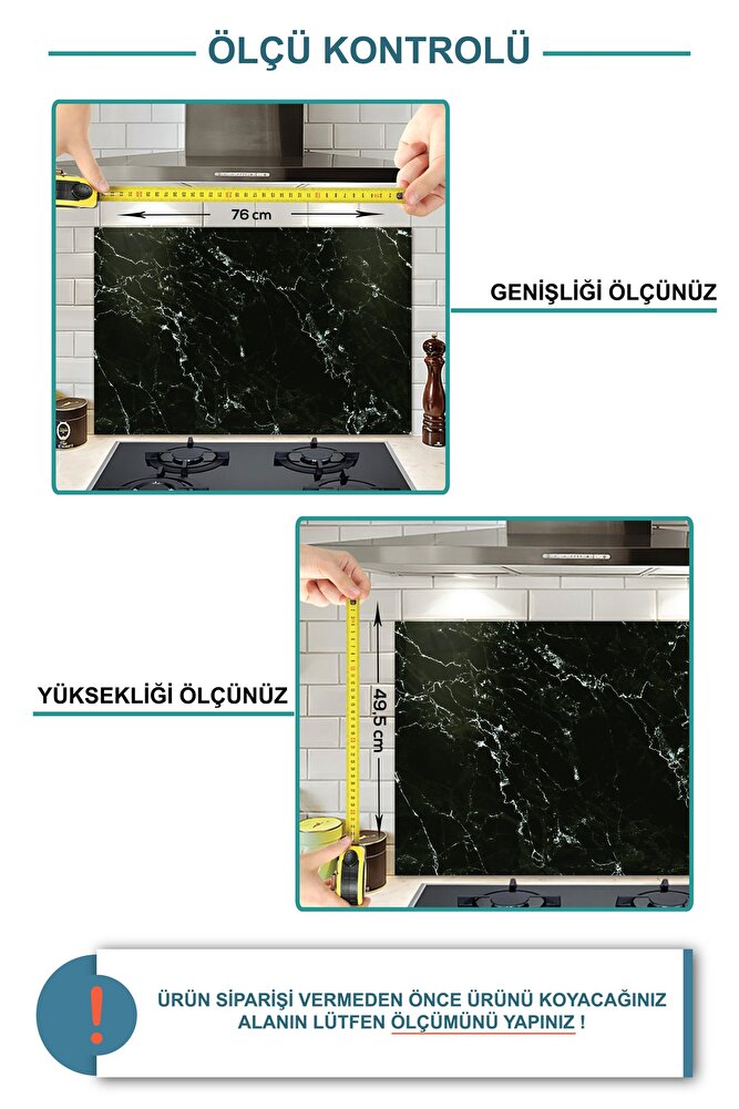 Cam Ocak Arkası Koruyucu | My Kitchen My Rules | 49,5cm X 76cm