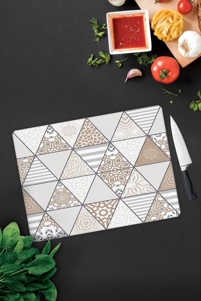 Mandala Desenli | Cam Kesme Tahtası - Cam Kesme Tablası | 30 cm x 40 cm