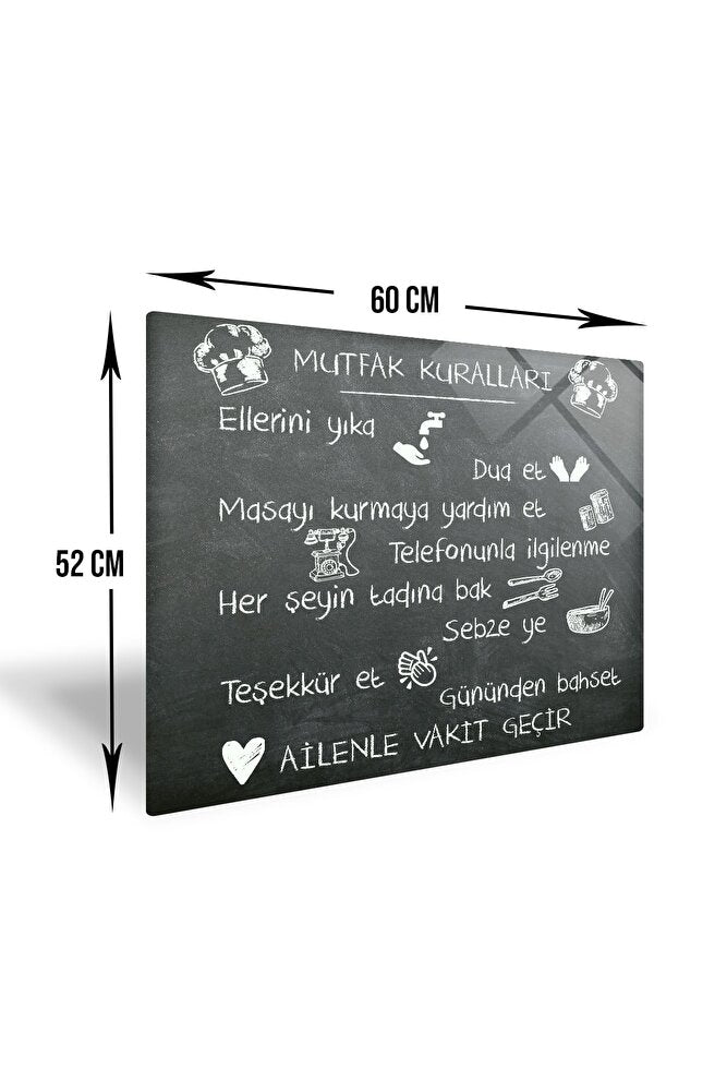 2'li Takım Karatahta Görünümlü | Cam Ocak Arkası - Cam Kesme Tablası