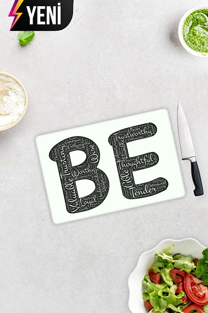Being Temalı | Cam Kesme Tahtası - Cam Kesme Tablası | 29cm x 34cm