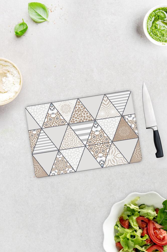 Mandala Desenli | Cam Kesme Tahtası - Cam Kesme Tablası | 30 cm x 40 cm