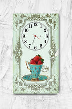 Mint Yeşili Vintage Dokulu  | Dekoratif Cam Duvar Saati