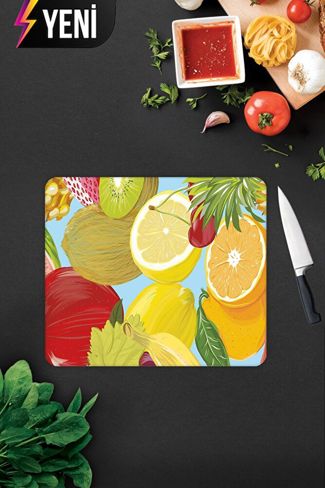 Ekşi Meyveler | Cam Kesme Tahtası - Cam Kesme Tablası | 20cm x 30cm