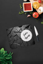 Guten Appetit | Antrasit Kristal | Cam Kesme Tahtası - Cam Kesme Tablası | 29cm X 34cm