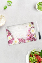 Pembe Kasımpatı | Cam Kesme Tahtası - Cam Kesme Tablası | Çap32 cm