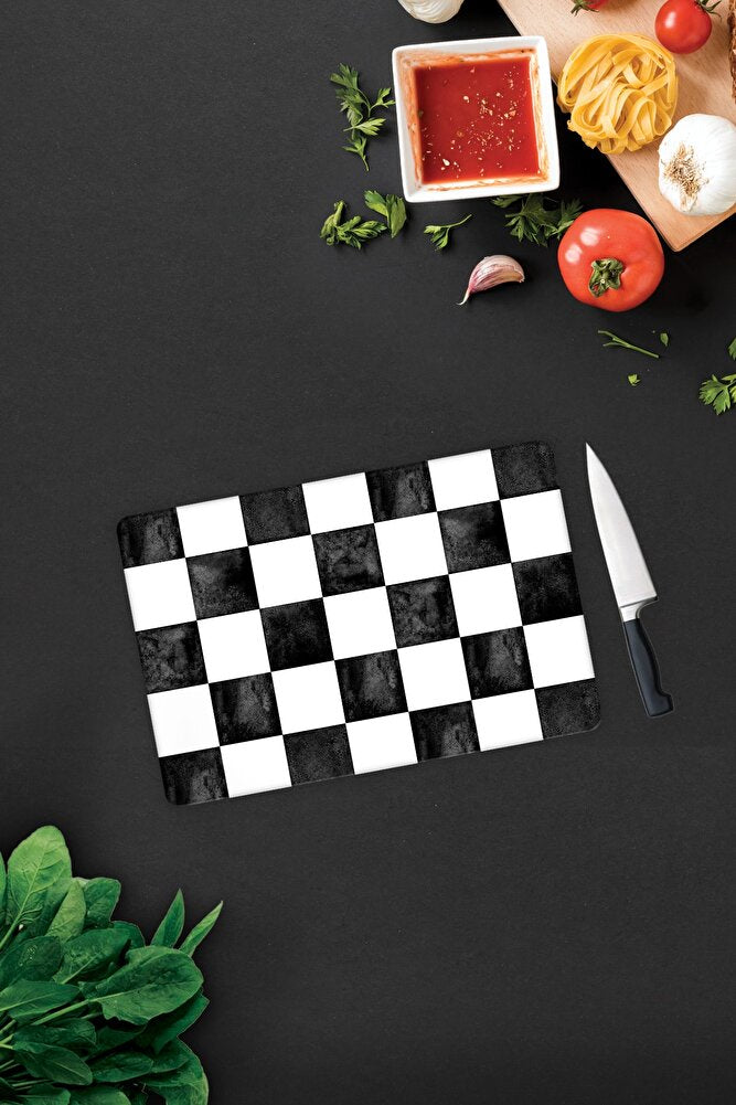 Damalı Desen | Cam Kesme Tahtası - Cam Kesme Tablası | 20cm X 30cm