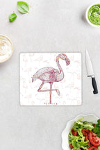 Flamingo Desen | Cam Kesme Tahtası - Cam Kesme Tablası | 29 cm x 34 cm