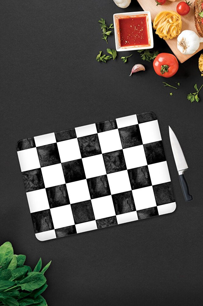Damalı Desen | Cam Kesme Tahtası - Cam Kesme Tablası | 30cm X 40cm