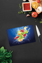 Köpüklü Meyveler | Cam Kesme Tahtası - Cam Kesme Tablası | 29 cm x 34 cm