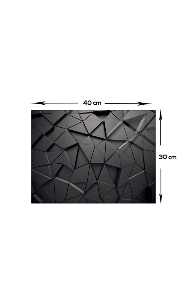 3'lü Takım Antrasit Kristal | Cam Ocak Arkası -cam Kesme Tahtası- Tablası - Bardak Altlığı