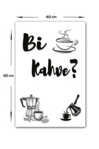 Cam Tablo | Kahve Köşesi - Bi Kahve | Beyaz Fon |