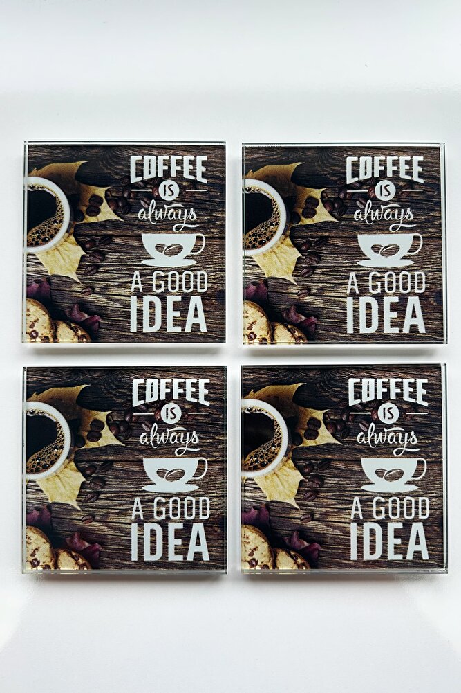 Cam Bardak Altlığı | Always Good Idea | 4'lü Takım | 10cm X 10cm