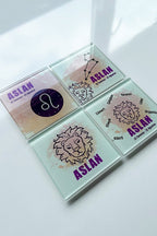 Cam Bardak Altlığı | Burçlar - Aslan Burcu | 4'lü Takım | 10cm X 10cm