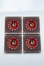 Cam Bardak Altlığı | Modern Şahmeran | 4'lü Takım | 10cm X 10cm