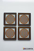 Cam Bardak Altlığı | Logolu | 4'lü Takım | 10cm X 10cm