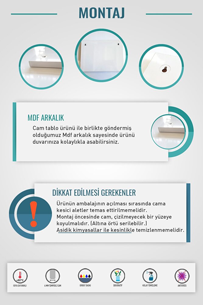Cam Tablo | Kahve Köşesi - Bi Kahve | Beyaz Fon |