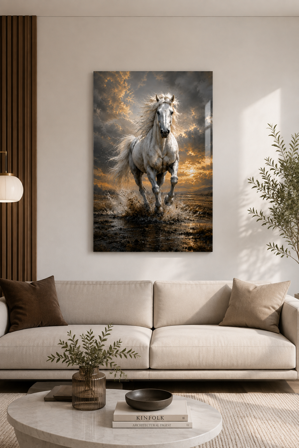 Cam Tablo | Altın Yele | 40cm x 60cm