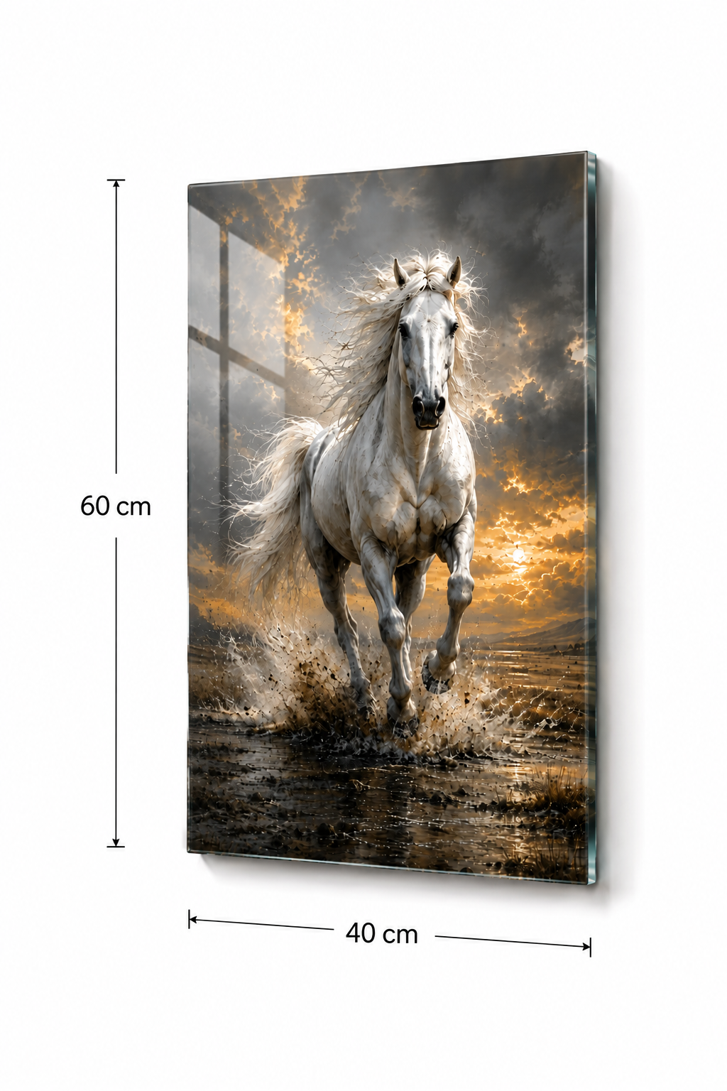 Cam Tablo | Altın Yele | 40cm x 60cm