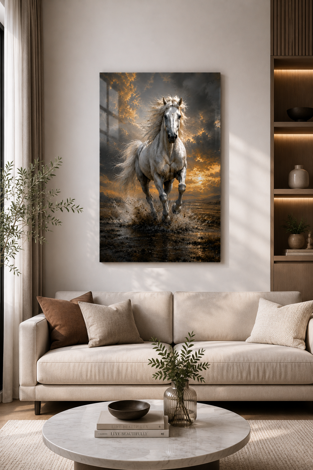 Cam Tablo | Altın Yele | 40cm x 60cm