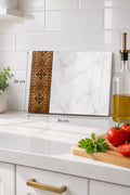 Cam Kesme Tahtası - Cam Kesme Tablası | Anadolu Nakışı - Siyah | 20cm x 30cm