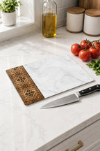 Cam Kesme Tahtası - Cam Kesme Tablası | Anadolu Nakışı - Siyah | 20cm x 30cm