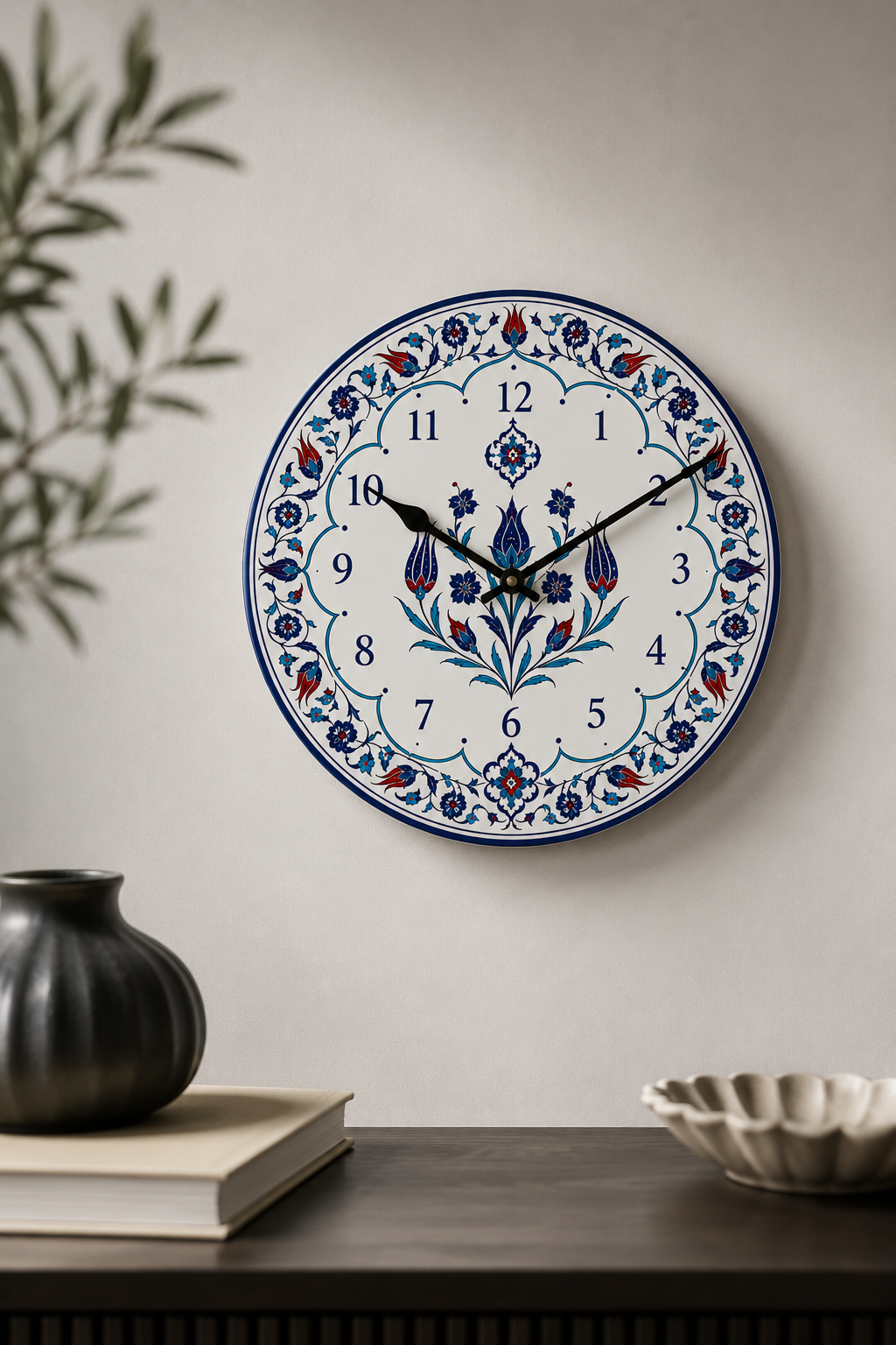 Cam Duvar Saati | Anatolia Blue | Çap 32