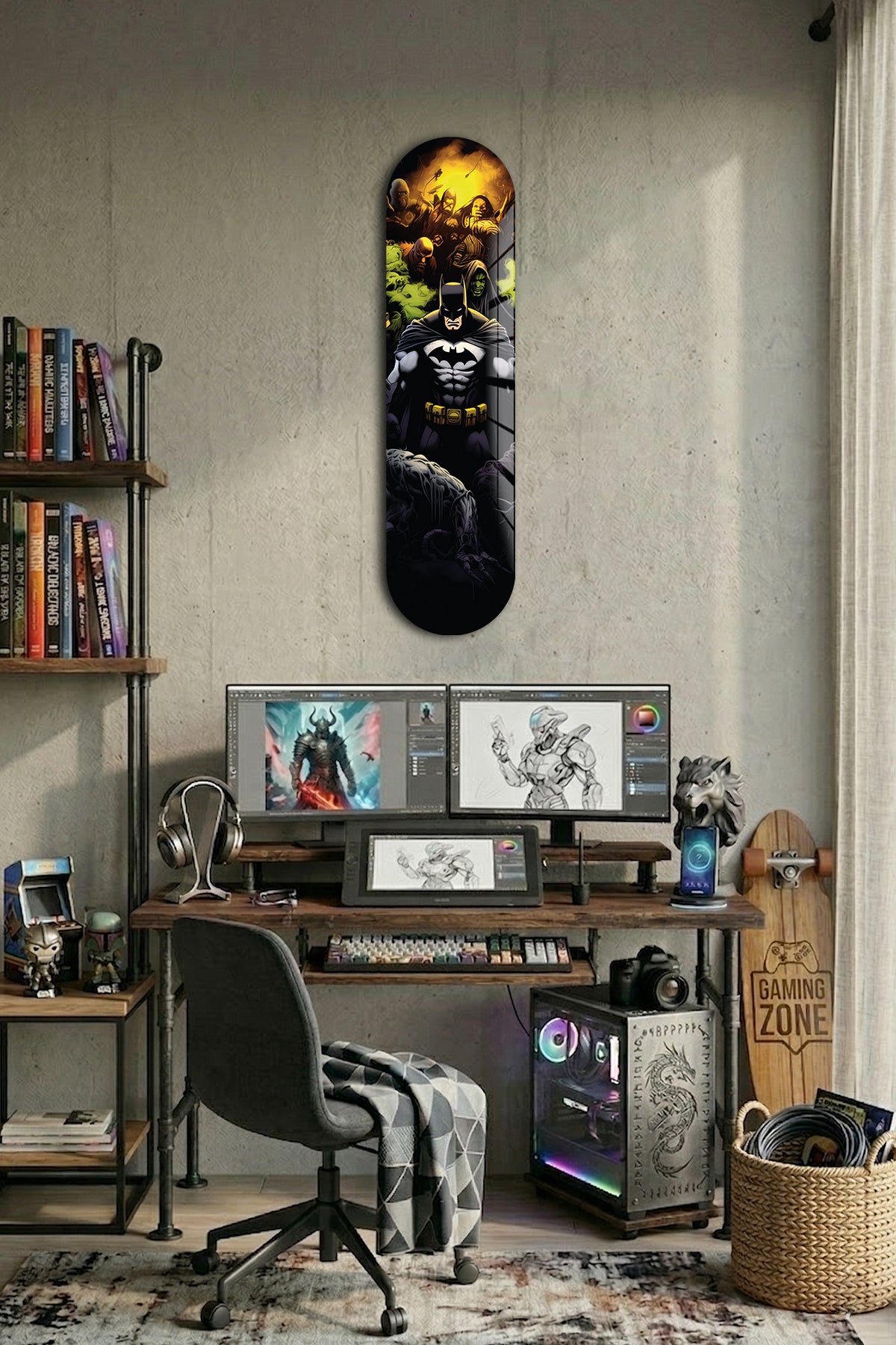Cam Kaykay Tablo | Batman Noir Deck | 80cm x 20cm