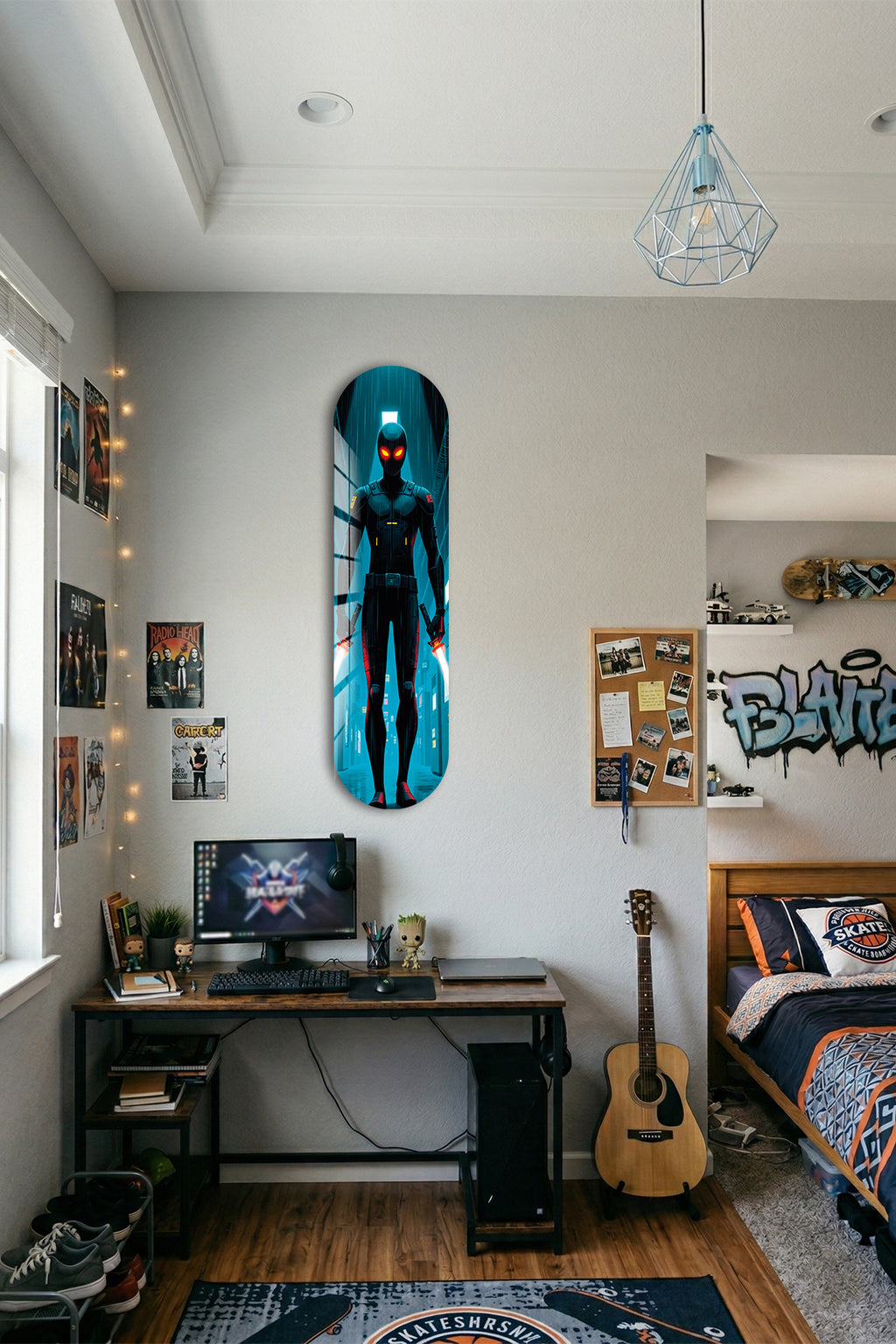 Cam Kaykay Tablo | Dark Hero | 80cm x 20cm