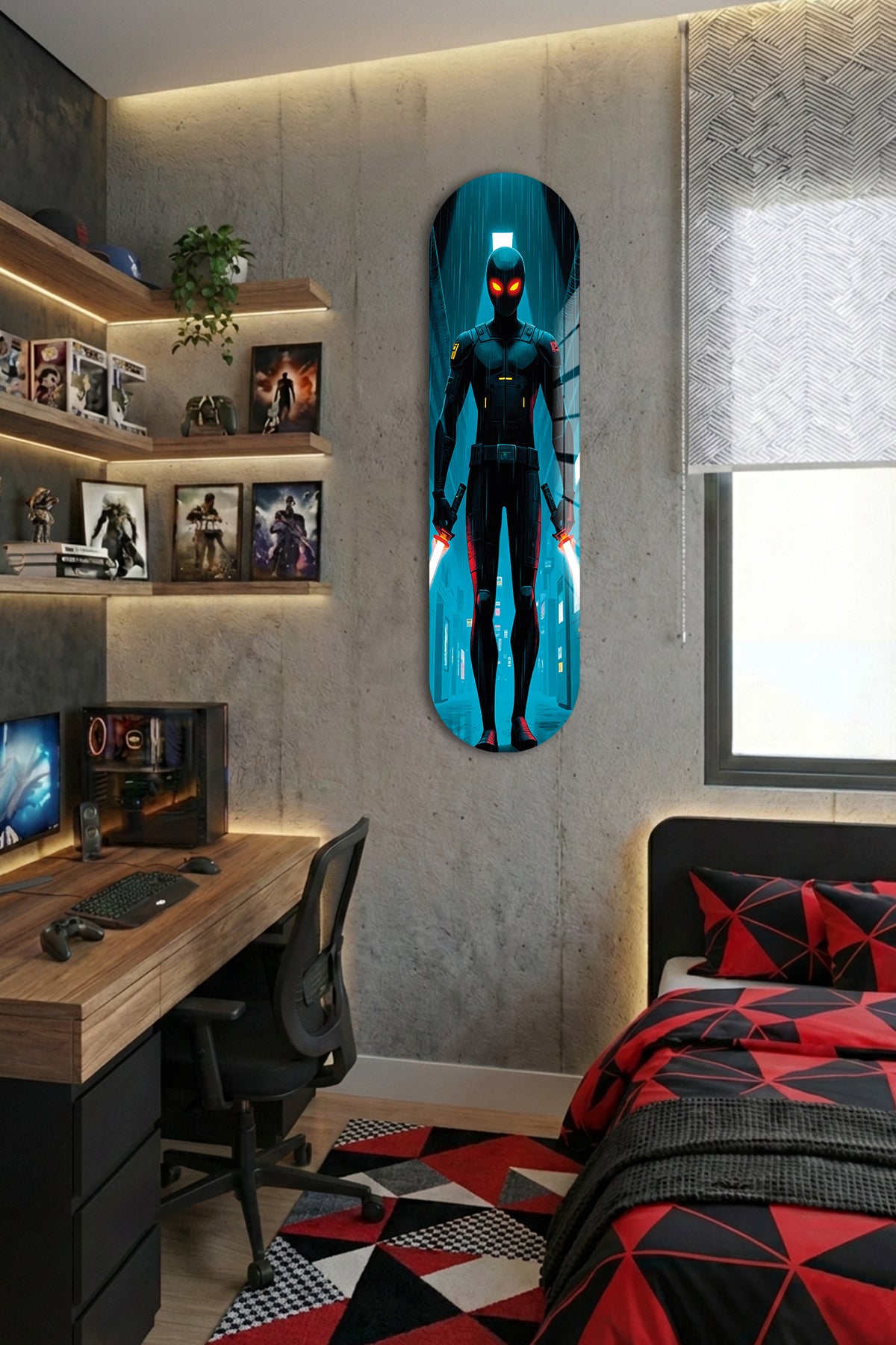 Cam Kaykay Tablo | Dark Hero | 80cm x 20cm