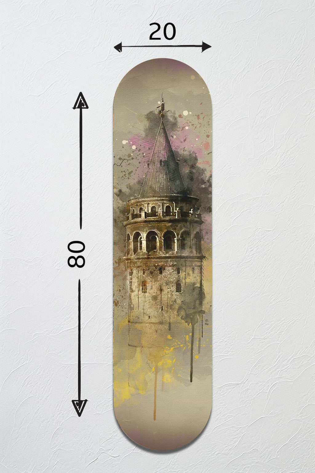 Cam Kaykay Tablo | Galata'da Zaman| 20cm x 80cm