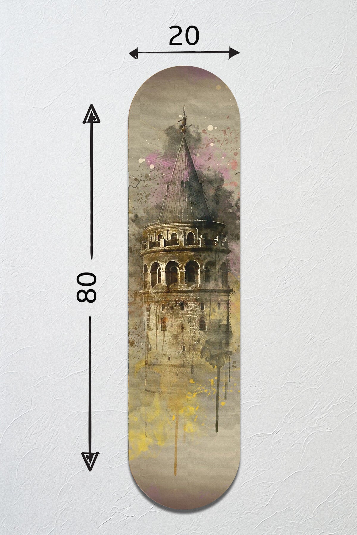 Cam Kaykay Tablo | Galata'da Zaman| 20cm x 80cm