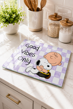 Cam Kesme Tahtası - Cam Kesme Tablası | Kitchen Dreams - Good Vibes Only | 29cmx34cm