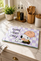 Cam Kesme Tahtası - Cam Kesme Tablası | Kitchen Dreams - Good Vibes Only | 29cmx34cm
