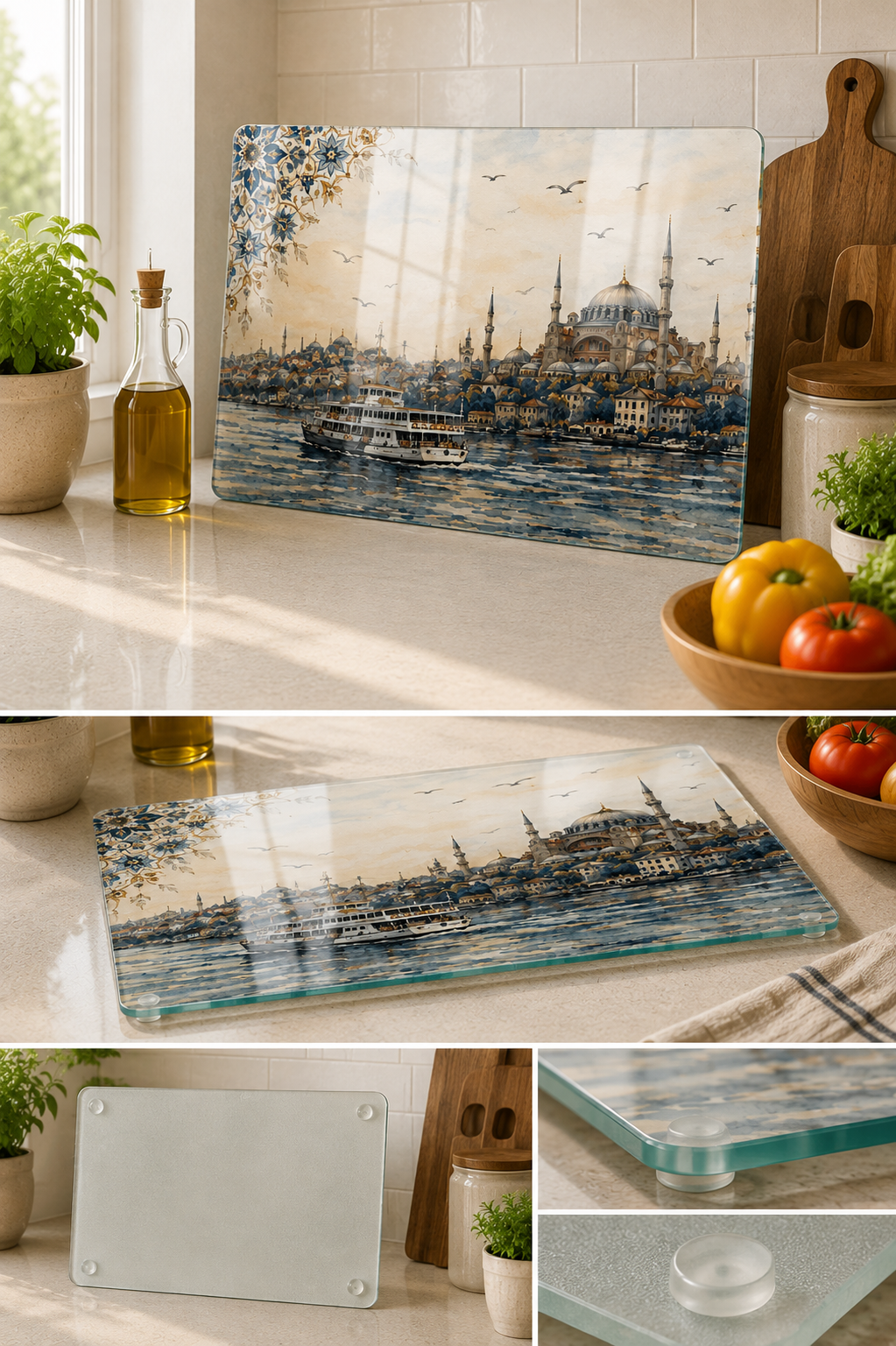 Cam Kesme Tahtası - Cam Kesme Tablası | İstanbul Koleksiyonu - 2 | 20cm x 30cm