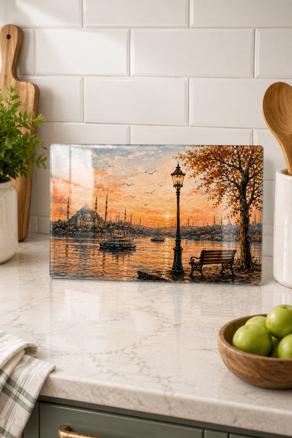 Cam Kesme Tahtası - Cam Kesme Tablası |İstanbul Koleksiyonu - 1 | 20cm x 30cm