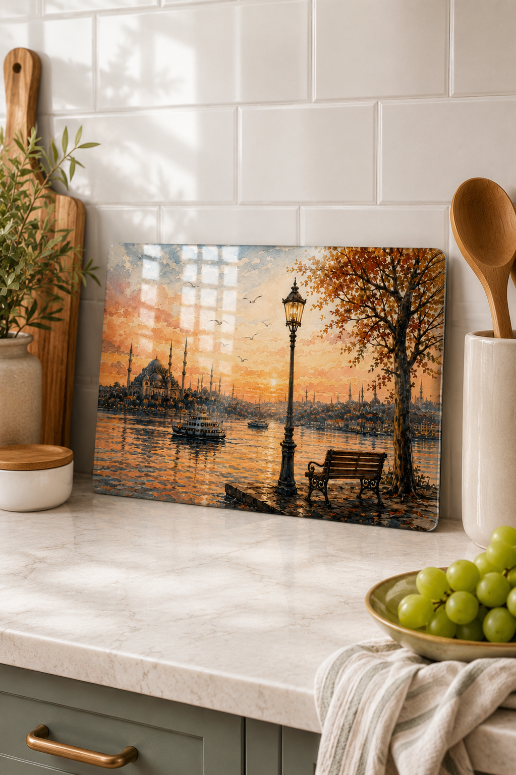 Cam Kesme Tahtası - Cam Kesme Tablası |İstanbul Koleksiyonu - 1 | 20cm x 30cm