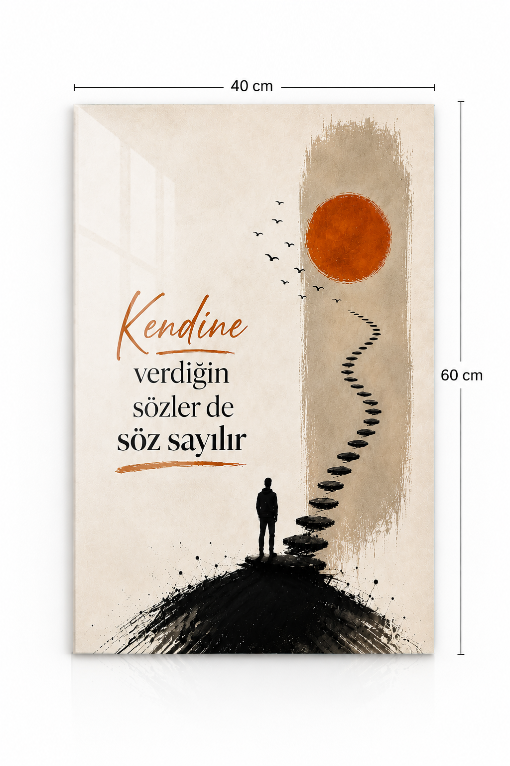 Cam Tablo | Kendine Verdiğin Söz - 2 | 40cm x 60cm
