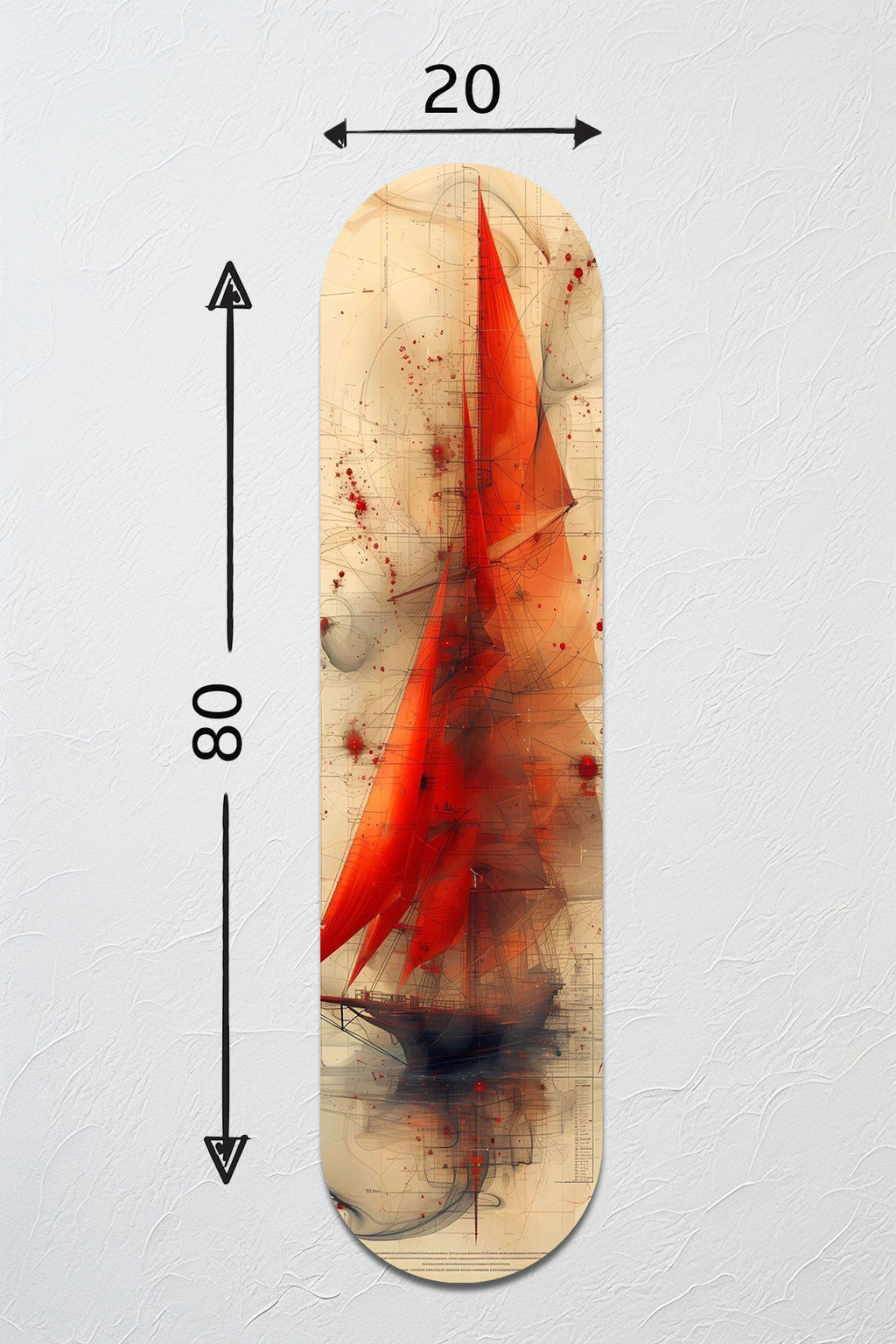 Cam Kaykay Tablo | Marine Sketch | 20cm x 80cm