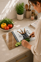 Cam Kesme Tahtası - Cam Kesme Tablası | Pötikare - Rustic Roll Temalı Ahşap Desenli | 20cm x 30cm