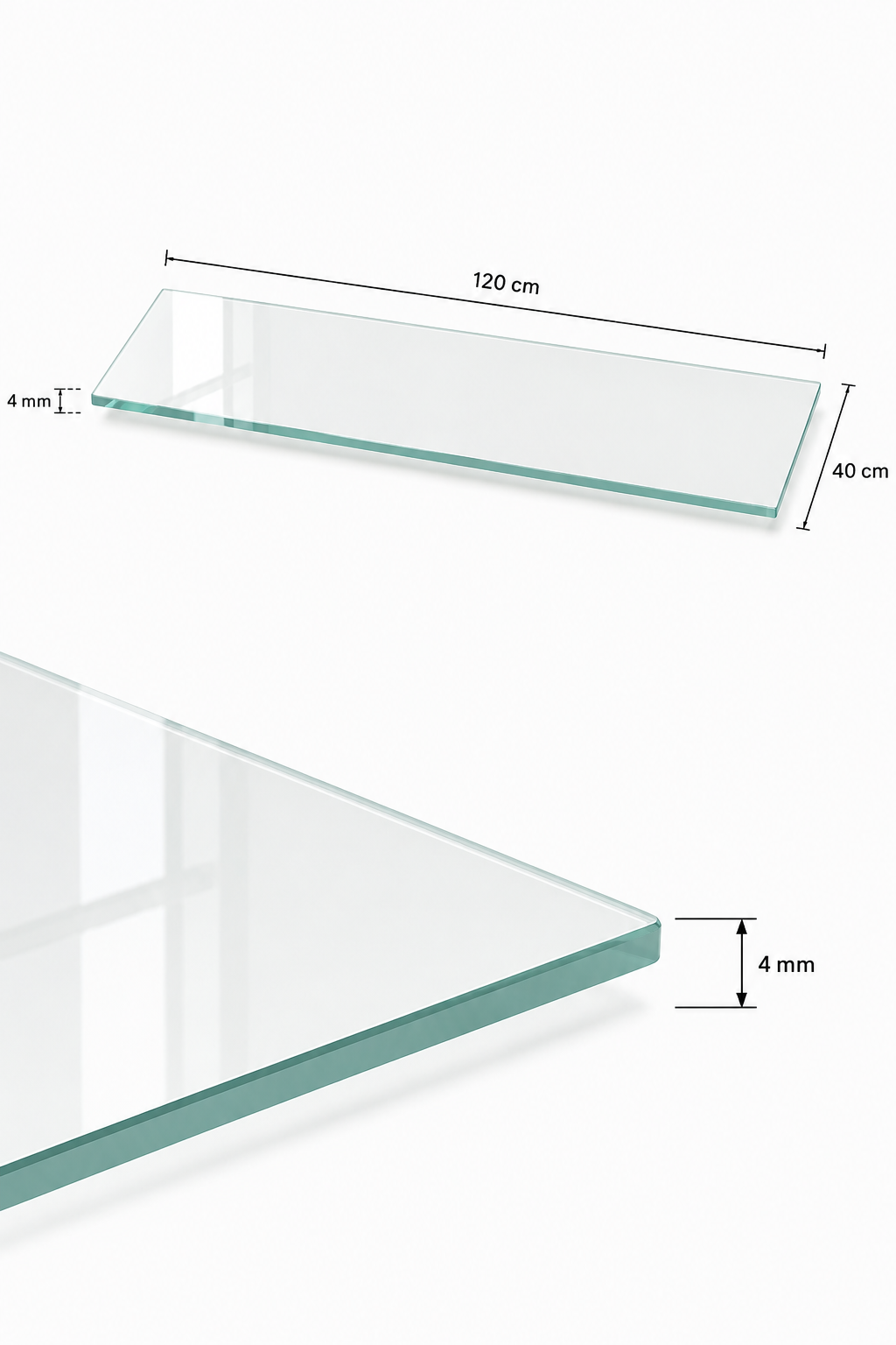 Üst Panel Camı | Saydam Cam | Apex | 120cm x 40cm