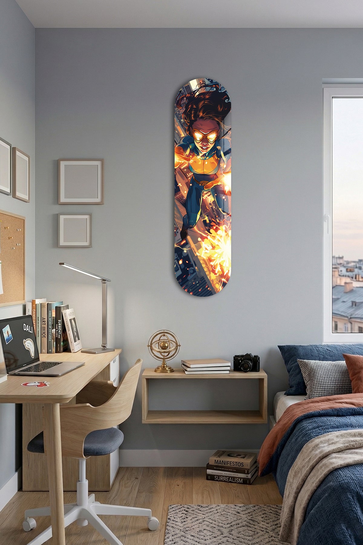Cam Kaykay Tablo | Şehir Savaşçısı | 80cm x 20cm