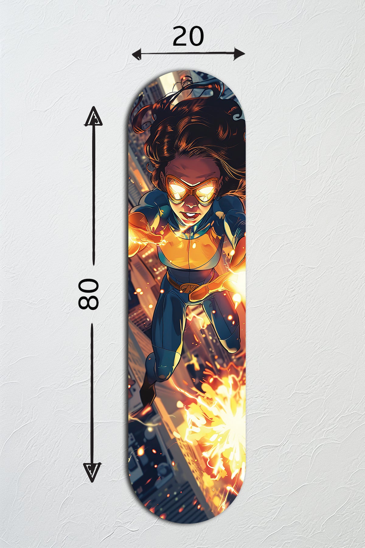 Cam Kaykay Tablo | Şehir Savaşçısı | 80cm x 20cm