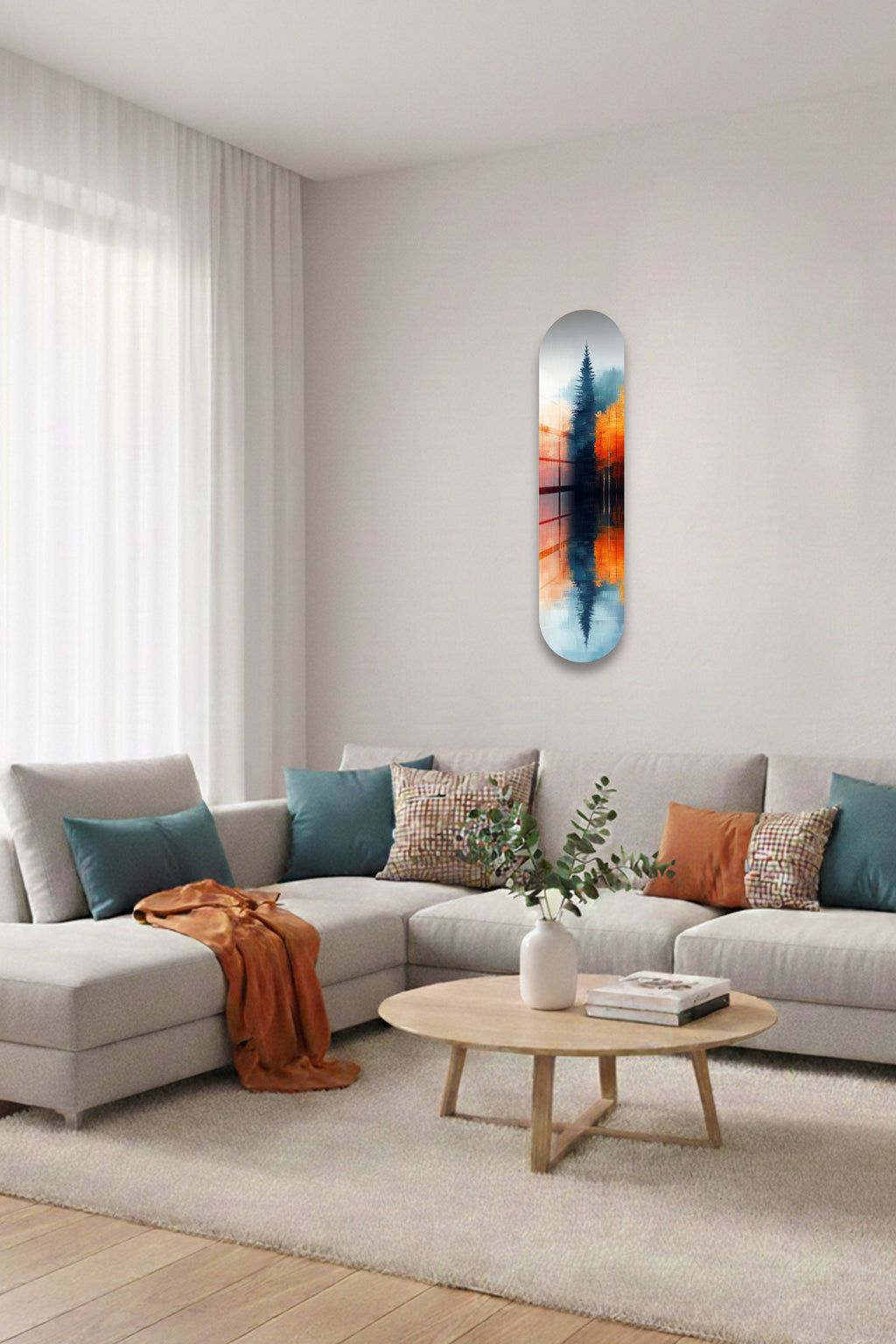 Cam Kaykay Tablo | Sessiz Yansıma | 20cm x 80cm