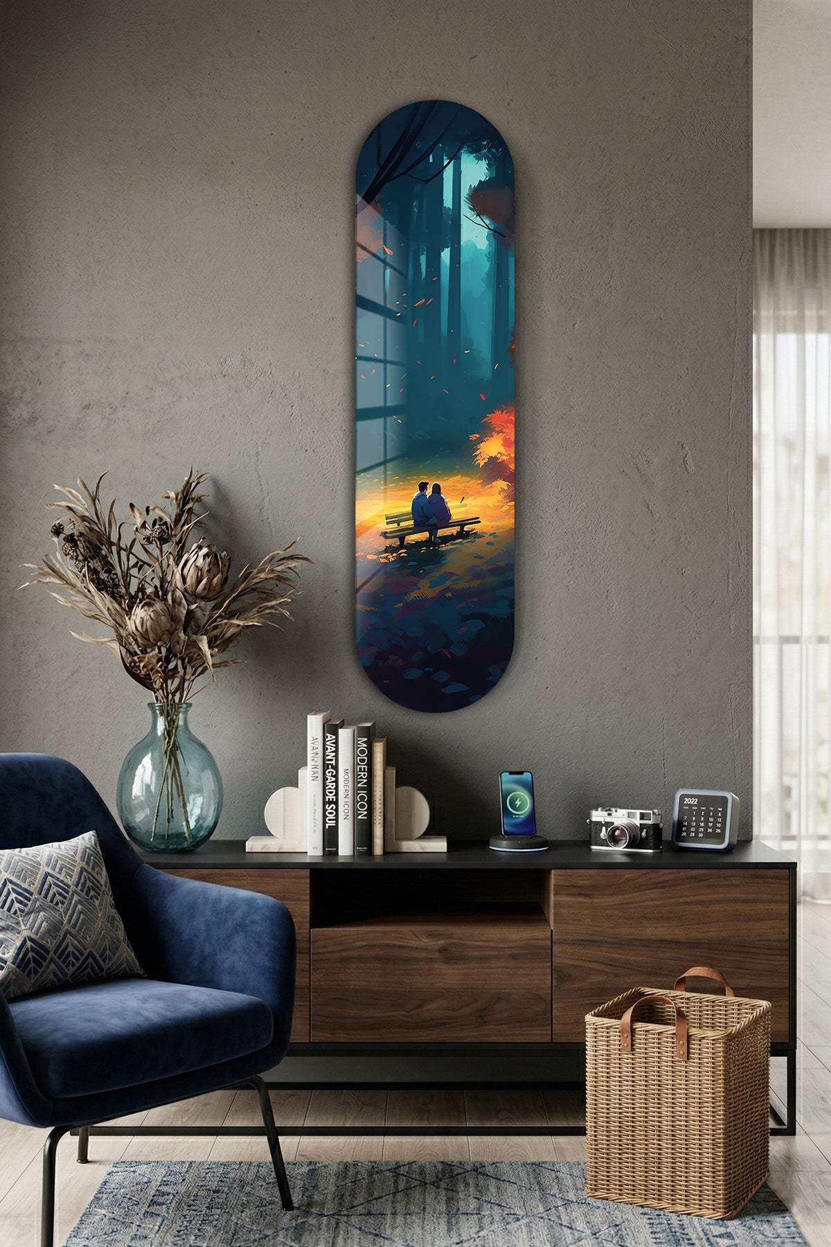 Cam Kaykay Tablo | Sessiz Orman | 80cm x 20cm